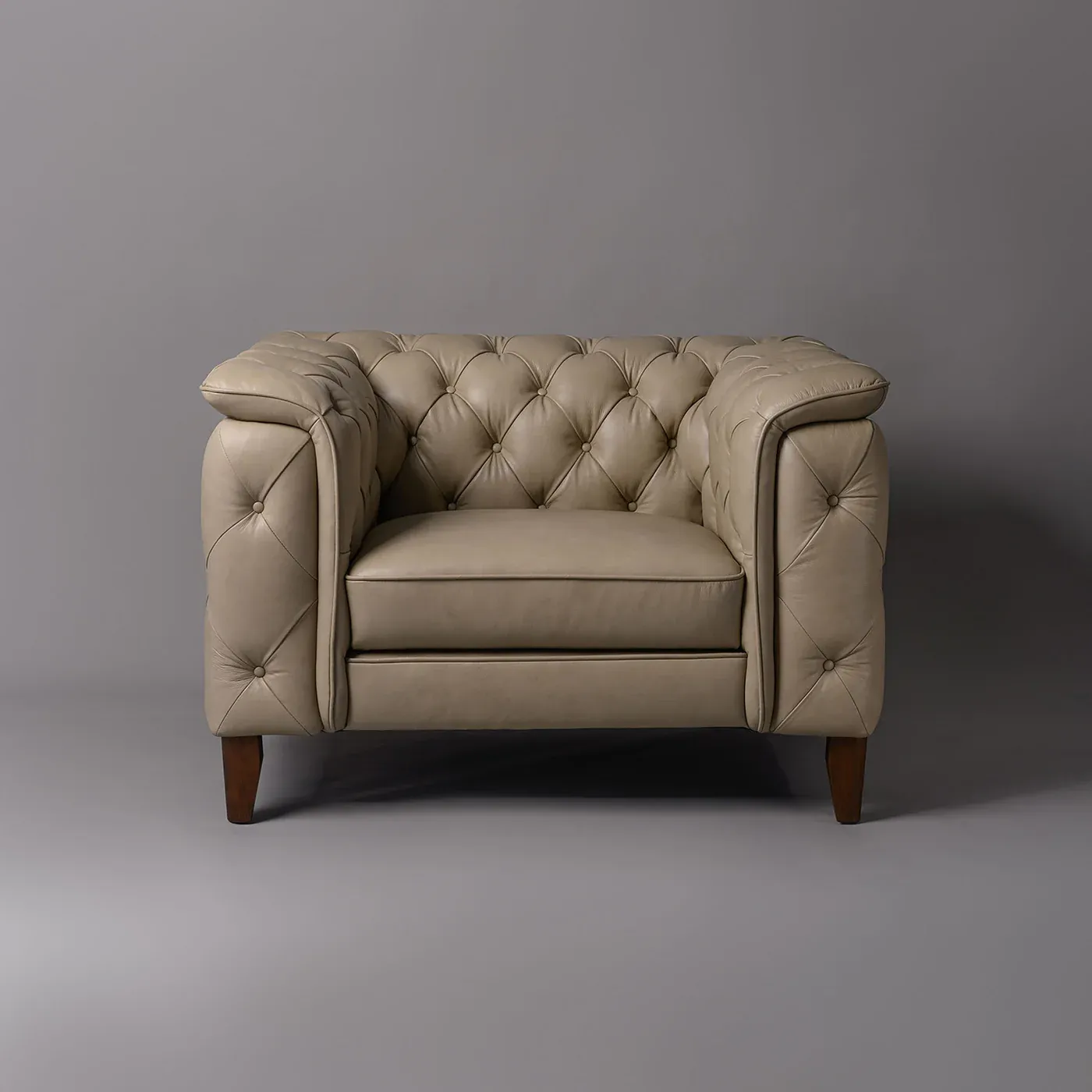 Exeter Chesterfield Single Seater Sofa Tan