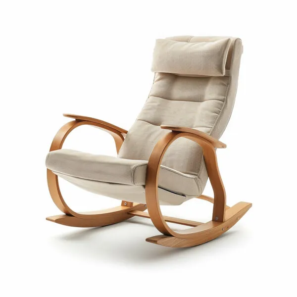 Premium Wooden Rocking Chair with Cushioned Seat